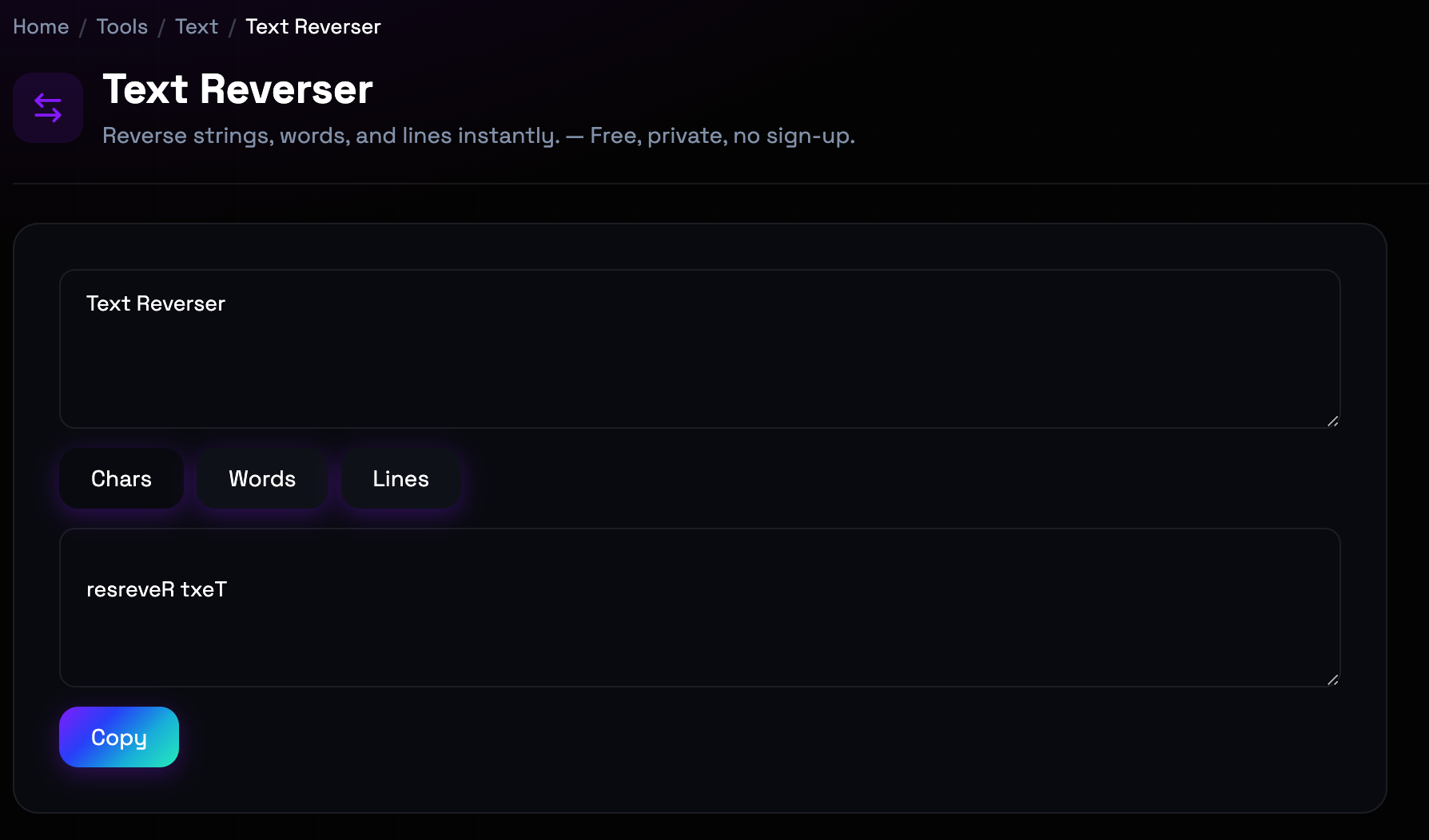 How to use Text Reverser online — free, fast, and private